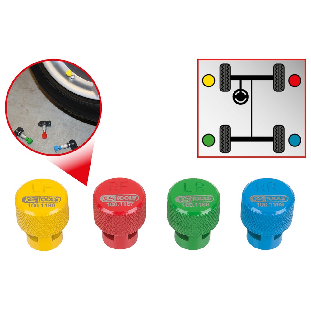 KS TOOLS RDKS/TMPS Set di strumenti per lo sgonfiaggio degli pneumatici