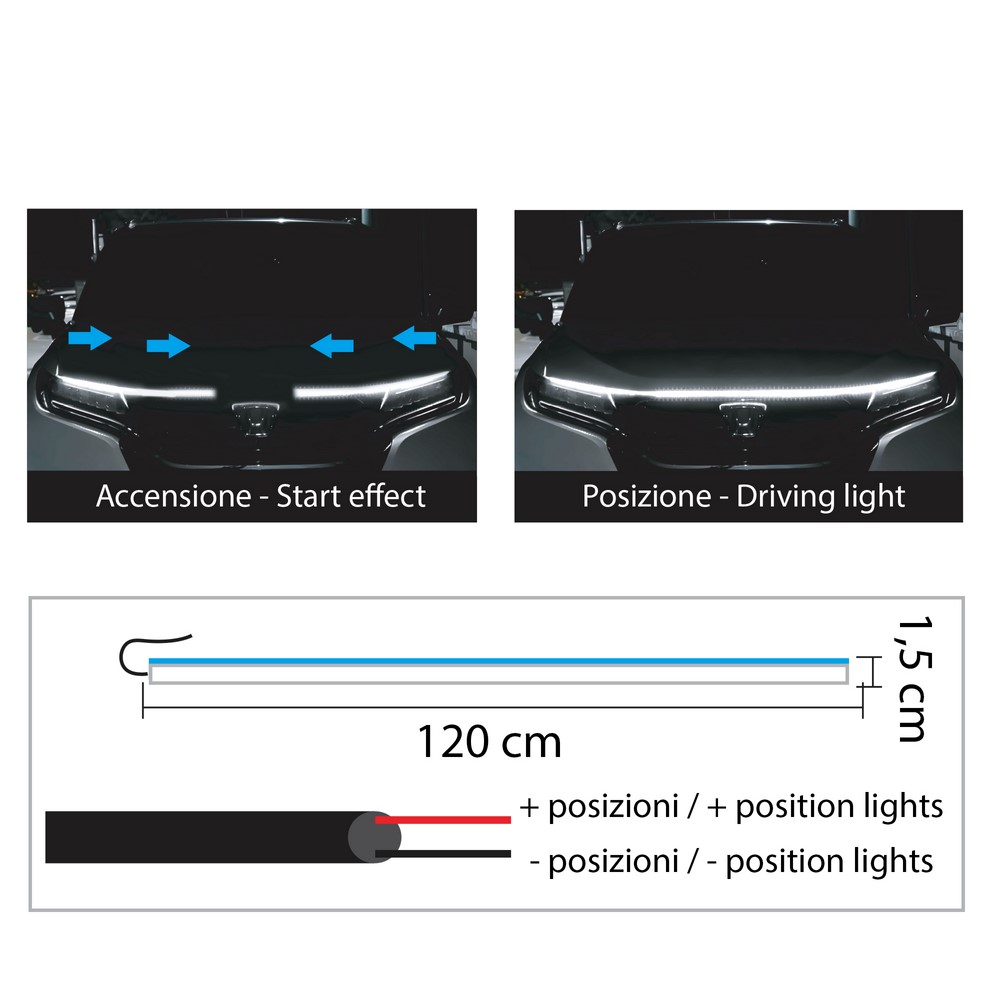 SIMONI RACING Tagfahrlicht LED Streifen für vorne SIMONI RACING Tagfahrlicht LED Streifen für vorne