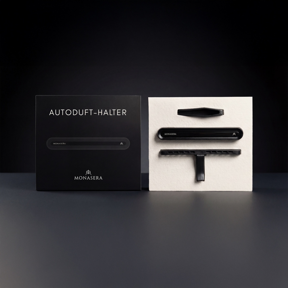 Monasera Autoduft Halter in Schwarz Monasera Autoduft Halter in Schwarz
