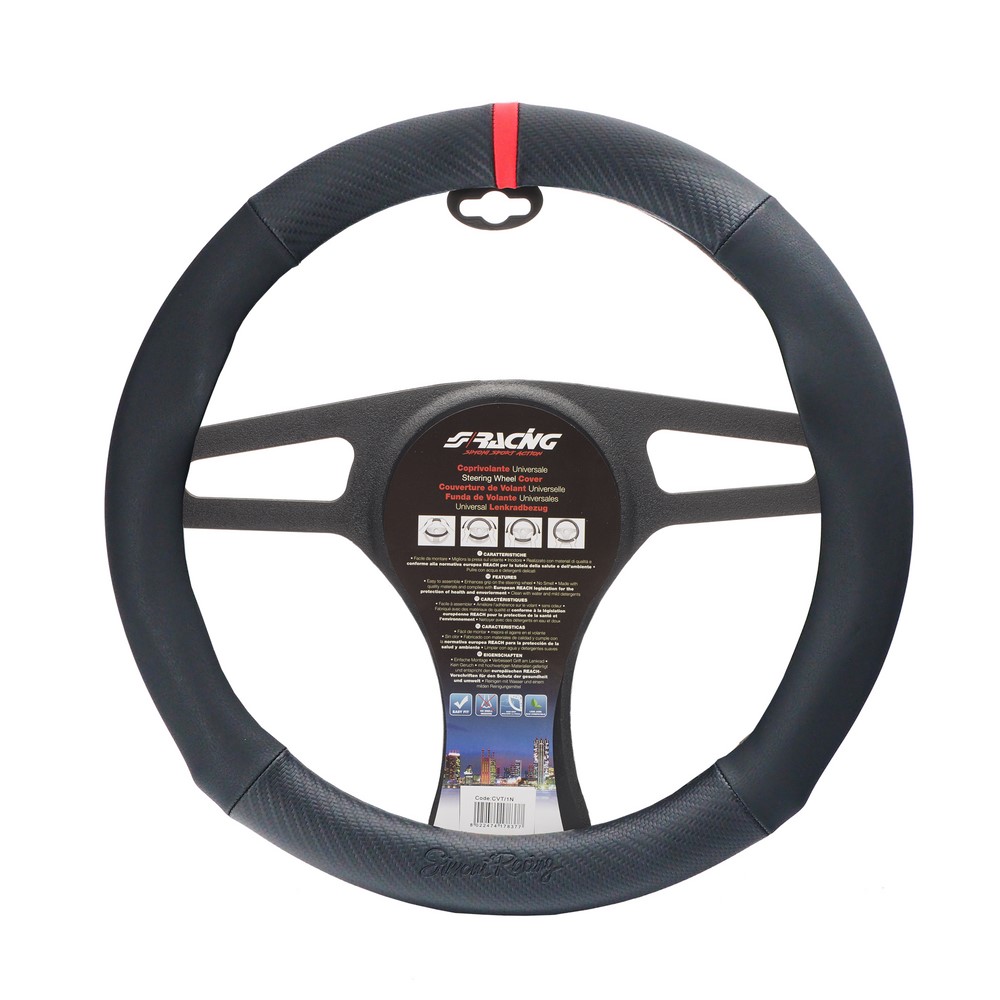 Housse de volant SIMONI RACING, aspect carbone « Race »