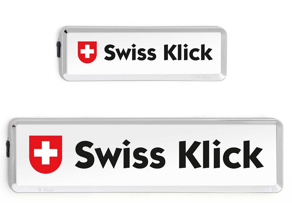 SWISS KLICK Nummernrahmen/Wechselhalter Set
