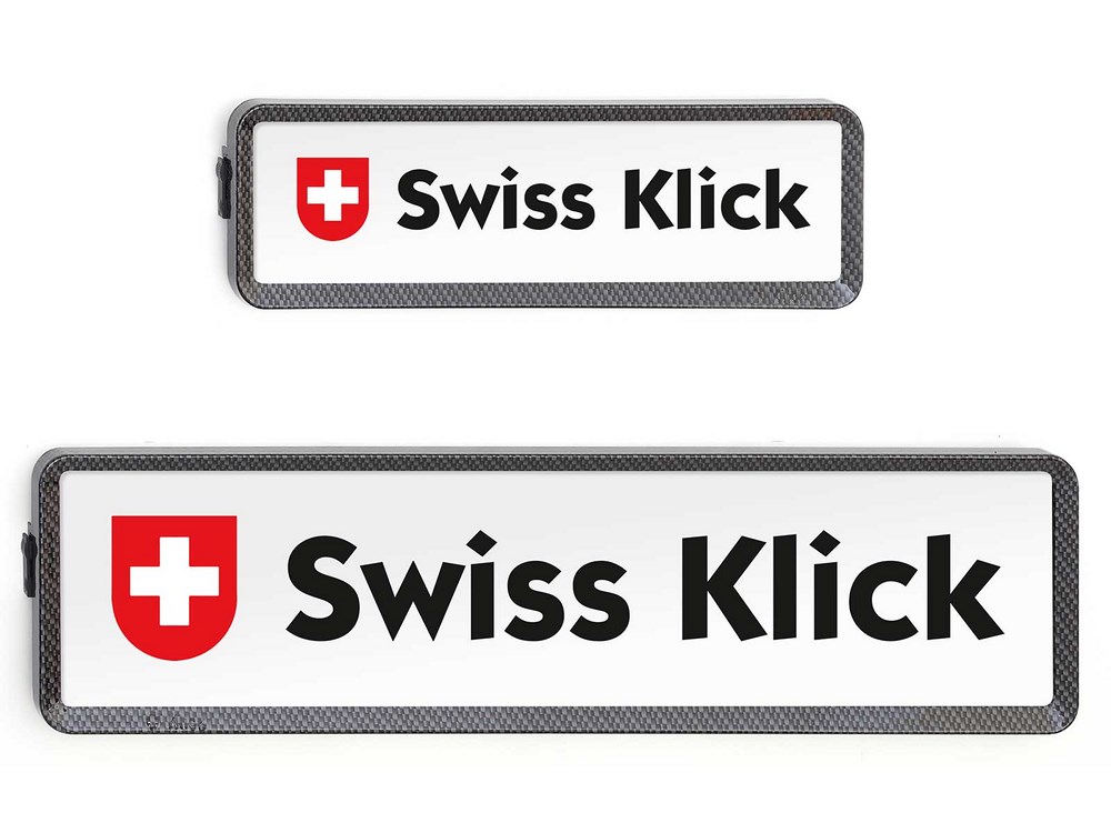 SWISS KLICK Nummernrahmen/Wechselhalter Set SWISS KLICK Nummernrahmen/Wechselhalter Set