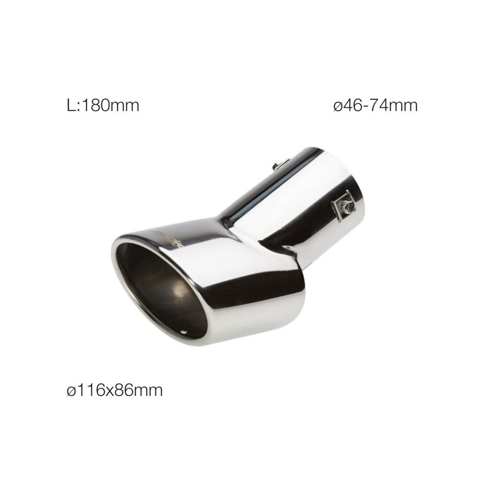 SIMONI RACING Endrohrblende 116x86mm oval chrom SIMONI RACING Endrohrblende 116x86mm oval chrom