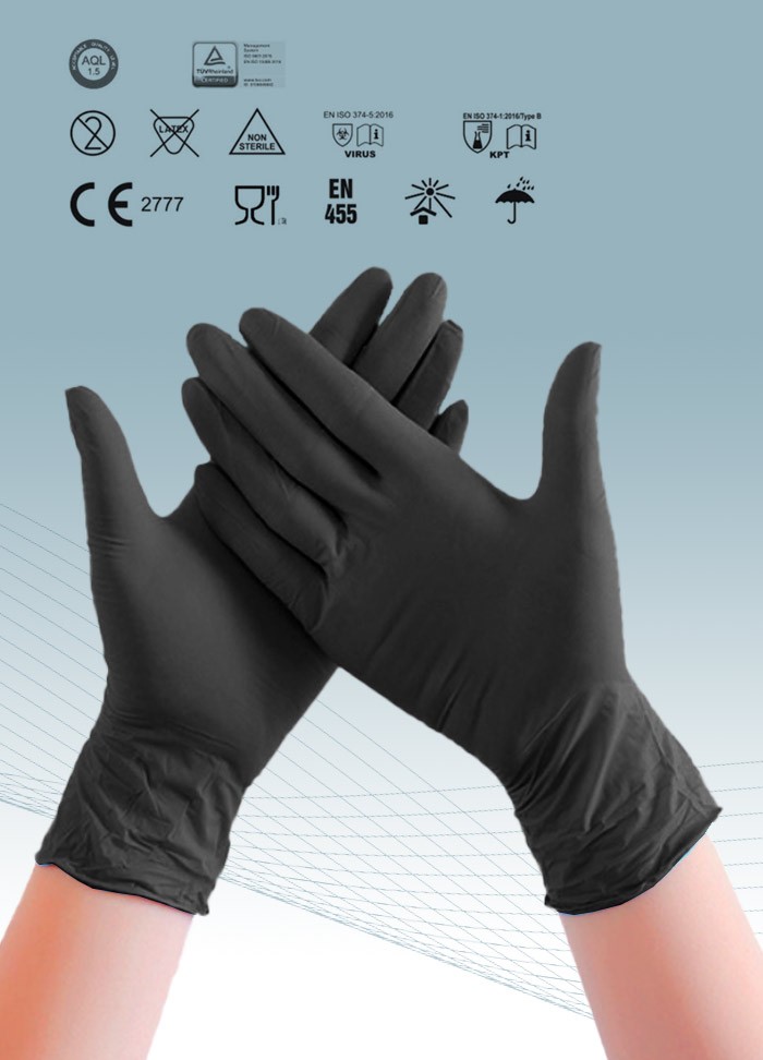 SETINO Nitril Handschuhe, schwarz, puderfrei SETINO Nitril Handschuhe, schwarz, puderfrei