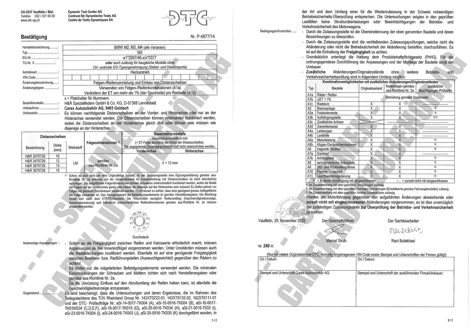 DTC-Gutachten P-4877/14 zu DR-Set DTC-Gutachten P-4877/14 zu DR-Set