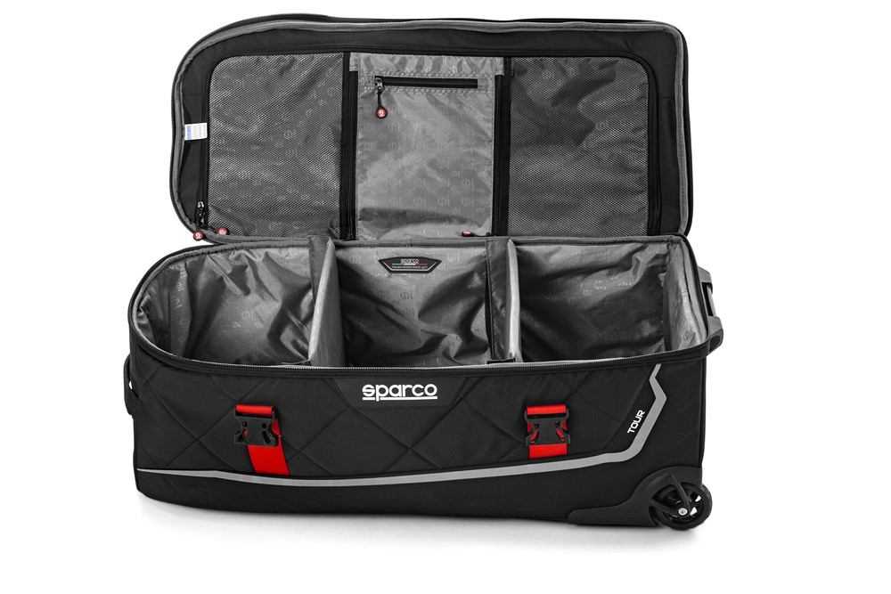 SPARCO Reisekoffer / Trolley Tour schwarz-silber