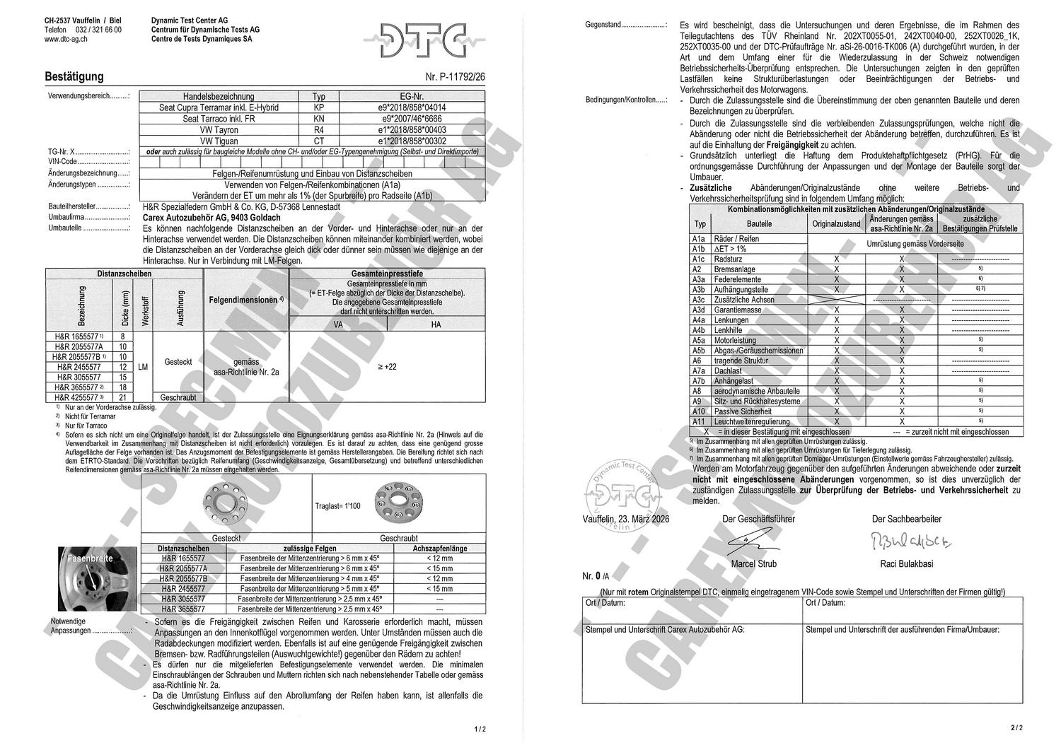 Perizia DTC P-11792/26 relativa al set DR Perizia DTC P-11792/26 relativa al set DR