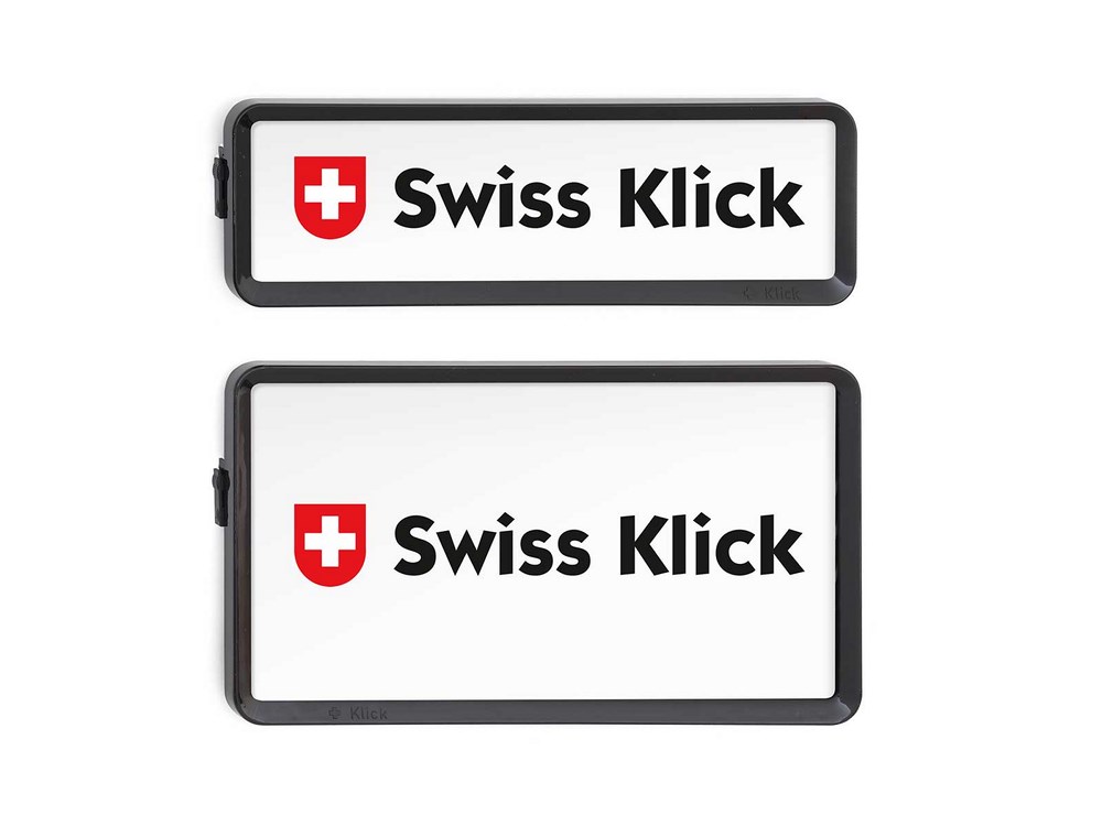 SWISS KLICK Nummernrahmen/Wechselhalter Set SWISS KLICK Nummernrahmen/Wechselhalter Set