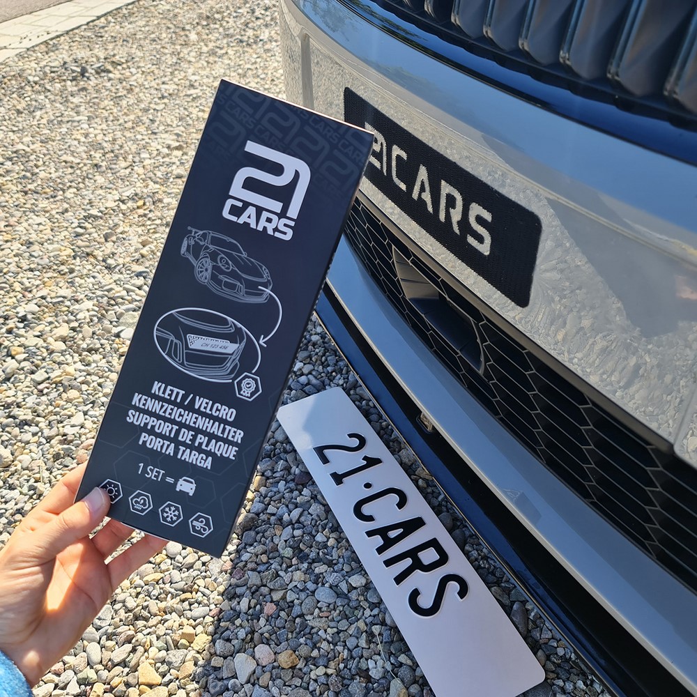 21 Cars Klett Kennzeichenhalter Hochformat Premium