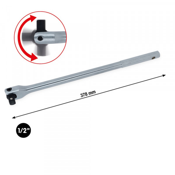 KS TOOLS 1/2&quot; CHROME+ Gelenk-Steckgriff,380mm