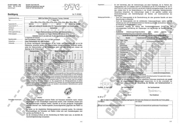 DTC-Gutachten P-815/02 zu DR-Set