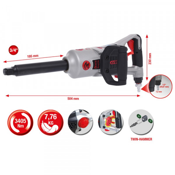 KS TOOLS 3/4&quot; superMONSTER Schlagschrauber,