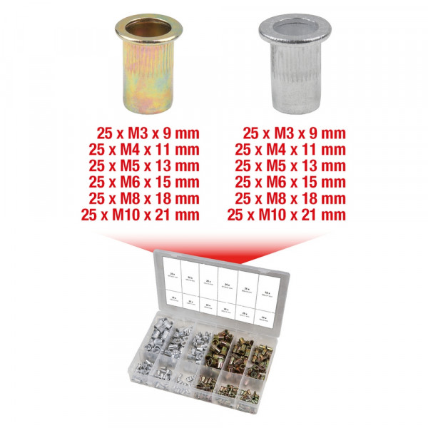 KS TOOLS Sortiment Gewindenieten, Master 300-tlg.