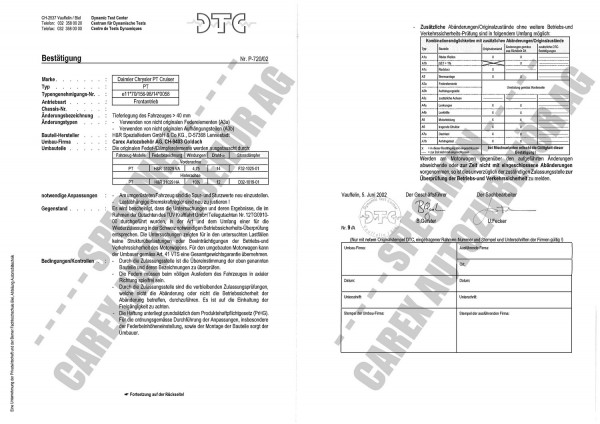 DTC-Gutachten P-720/02 zu Cup-Kit-Fw.