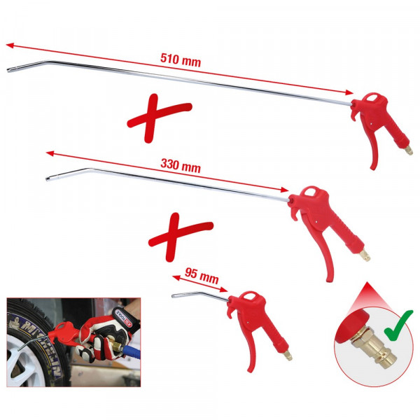 KS TOOLS Druckluft-Ausblaspistolen-Satz,