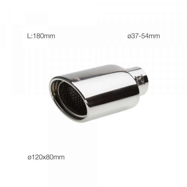 SIMONI RACING Endrohrblende 120x80mm oval Chrom