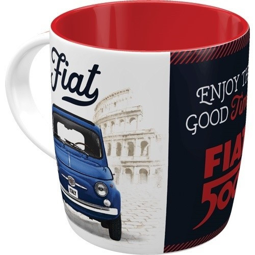 FIAT Keramik Tasse &quot;Fiat 500 enjoy the good times&quot;