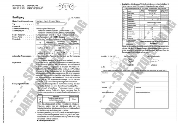 DTC-Gutachten P-263/00 zu Gewindefw.