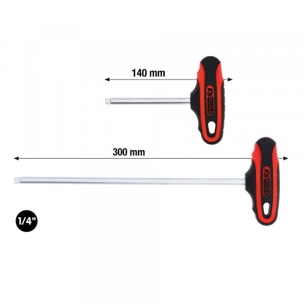 KS TOOLS 1/4&quot; Vierkant-T-Griff, kurz