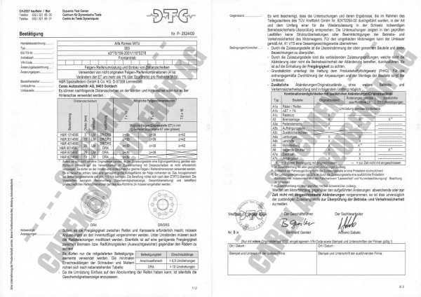 DTC-Gutachten P-2524/09 zu DR-Set