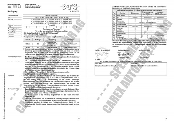 DTC-Gutachten P-1740/06 zu Federn