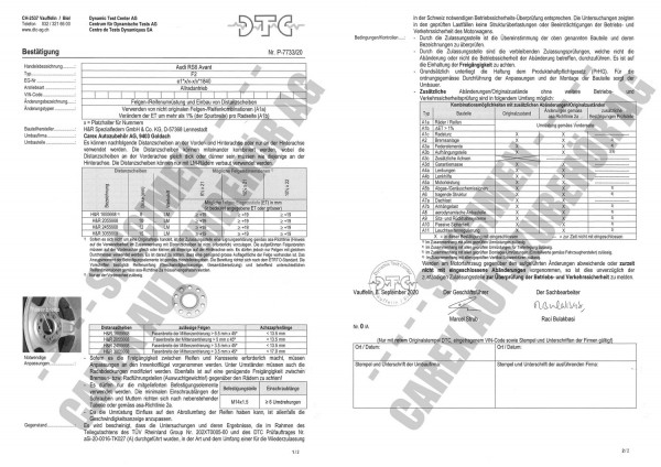 DTC-Gutachten P-7733/20 zu DR-Set