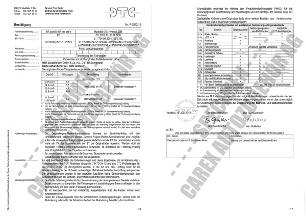 DTC-Gutachten P-3932/12 zu Federn