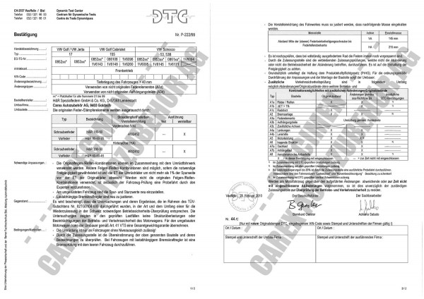DTC-Gutachten P-222/99 zu Gewindefw.
