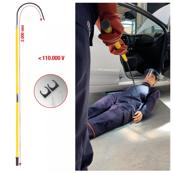 KS TOOLS Isolierte Rettungsstange, 2000 mm