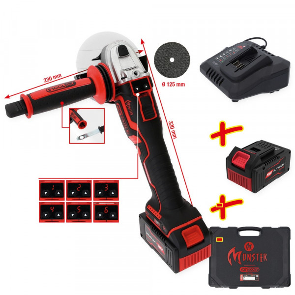 KS TOOLS eMONSTER Akku-Winkelschleifer-Satz