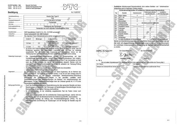 DTC-Gutachten P-2057/07 zu Federn