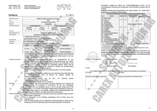 DTC-Gutachten P-4887/14 zu Federn