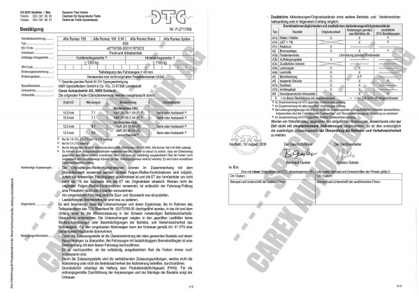 DTC-Gutachten P-2717/09 zu Federn