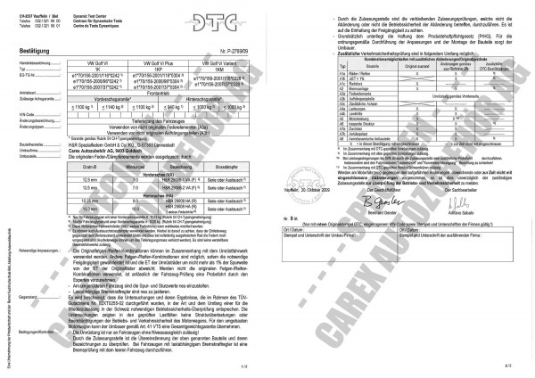 DTC-Gutachten P-2769/09 zu Federn