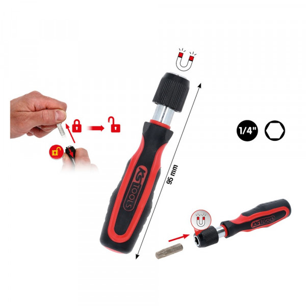 KS TOOLS 1/4&quot; Mini-Bit Schraubendreher mit