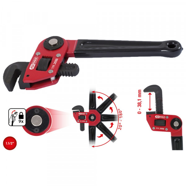 KS TOOLS Einhand Rohrzange 1.1/2" mit