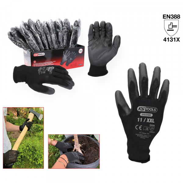 KS TOOLS Mikro-Feinstrickhandschuhe-schwarz,