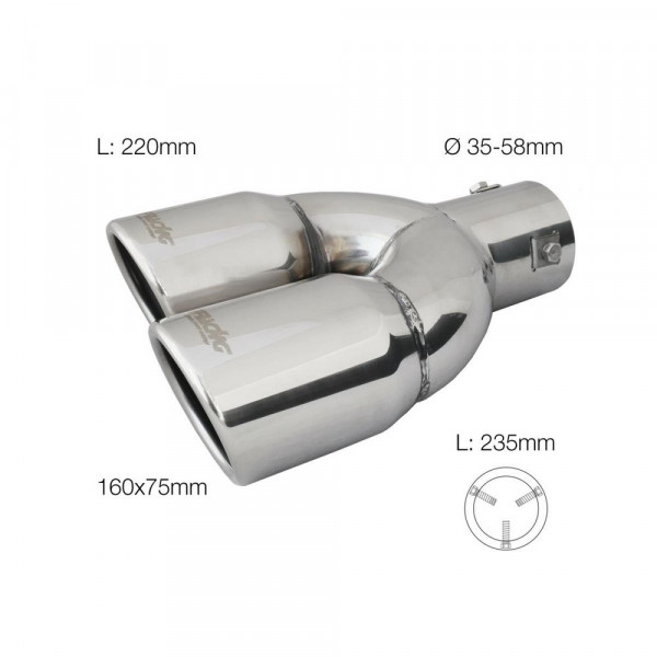 SIMONI RACING Endrohrblende 2x76mm rund Chrom
