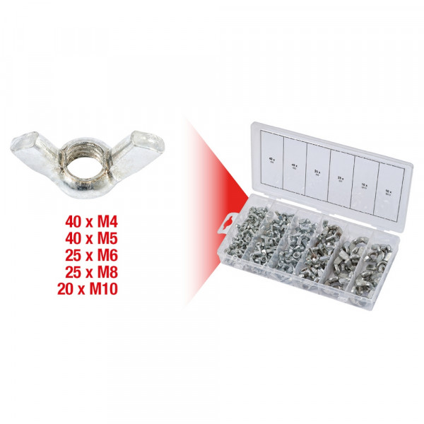 KS TOOLS Sortiment Flügelmuttern, M4-M10 150stk.