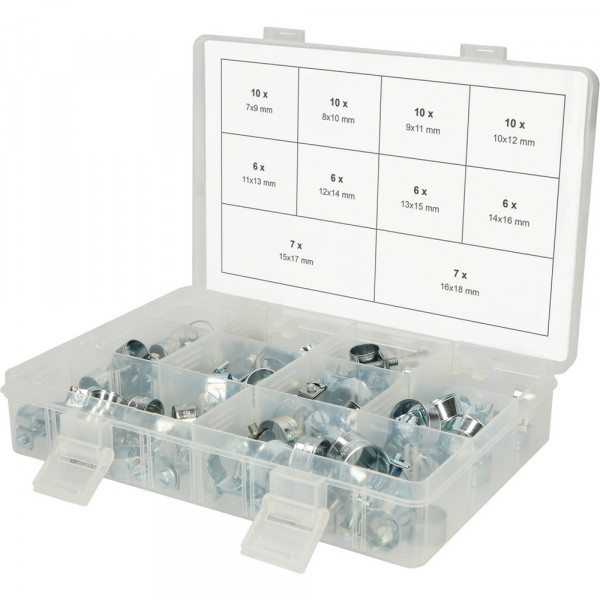 KS TOOLS Sortiment Mini-Schlauchklemmen 78-tlg.