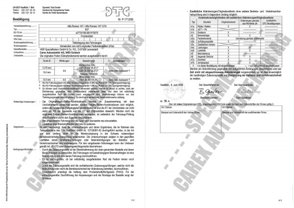 DTC-Gutachten P-1712/06 zu H&amp;R-Federn
