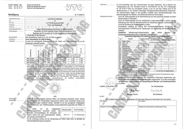 DTC-Gutachten P-5348/15 zu DR-Set