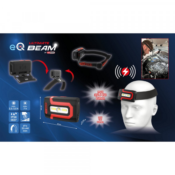 KS TOOLS eQi UltimateBEAM 2in1 Kopflampe