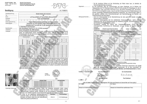 DTC-Gutachten P-4586/14 zu DR-Set