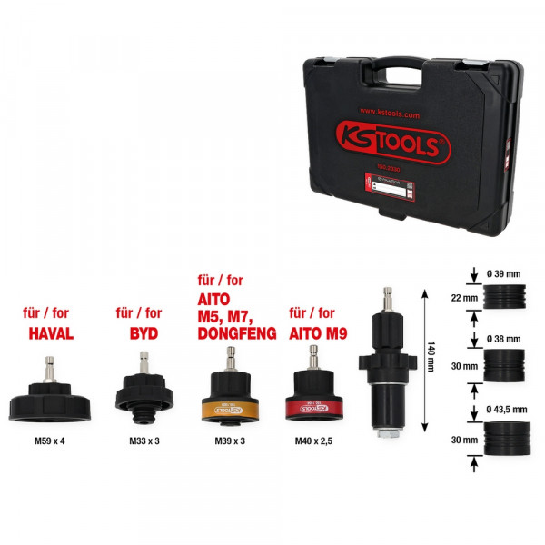 KS TOOLS Kühlsystem-Adapter-Satz, 8-tlg, für