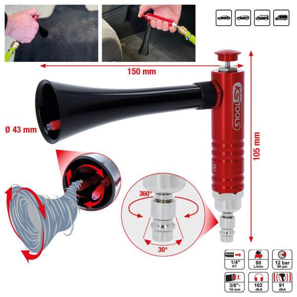 KS TOOLS Druckluft-Ausblaspistole