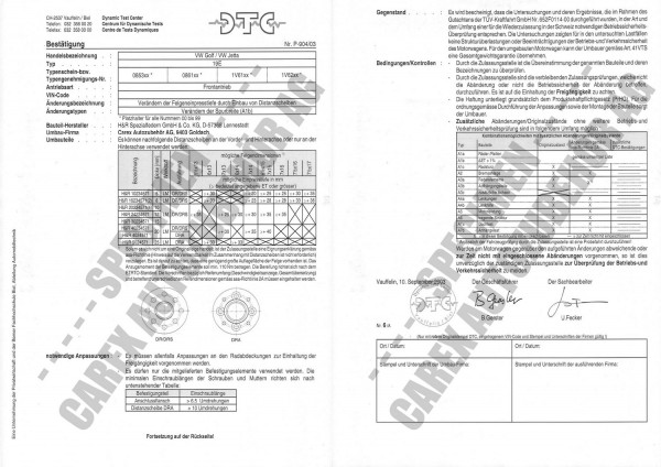DTC-Gutachten P-904/03 zu DR-Set