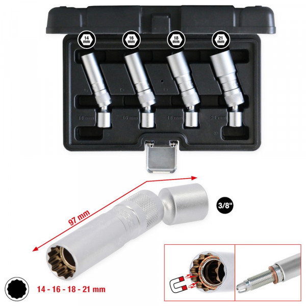 KS TOOLS 3/8&quot; Zündkerzen-Stecknuss-Satz,
