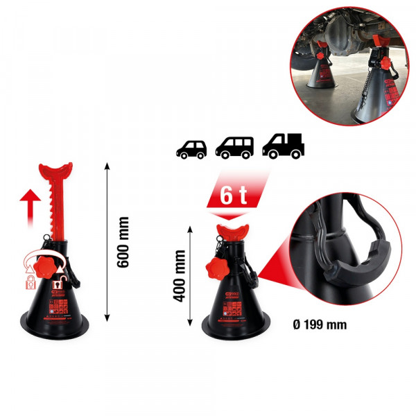 KS TOOLS performance Unterstellbock, 6 t,