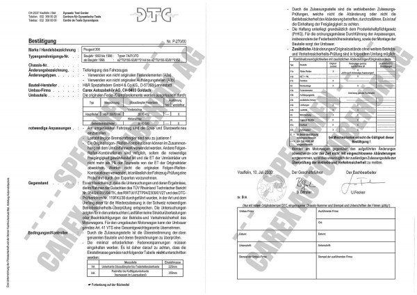DTC-Gutachten P-270/00 zu Gewindefw.
